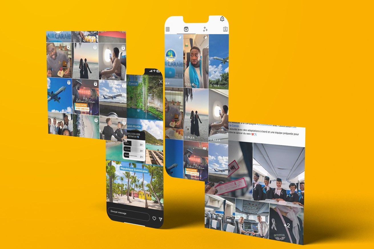 MockUp Feed Reseaux sociaux Air Caraibes MockUp Feed Reseaux sociaux Air Caraibes