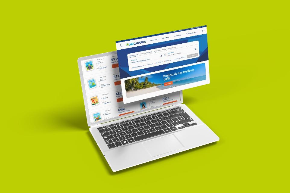mock up site web air caraibes mock up site web air caraibes